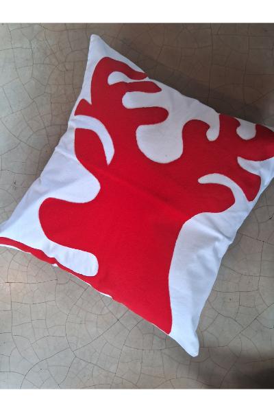 Cushion Cover - Red Reindeer applique 